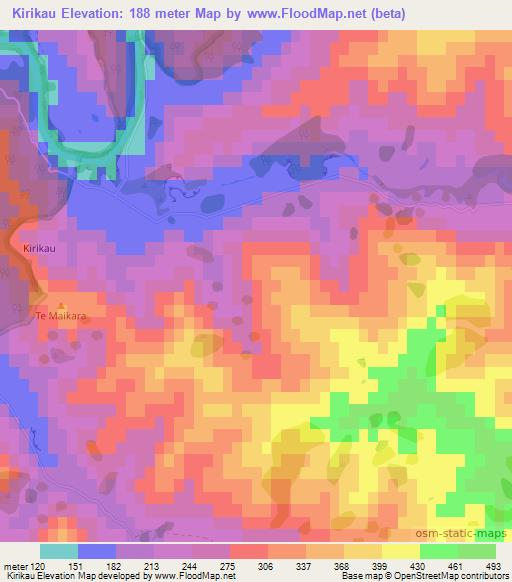 Kirikau,New Zealand Elevation Map