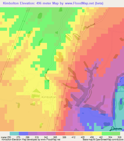 Kimbolton,New Zealand Elevation Map