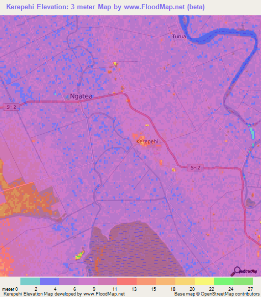 Kerepehi,New Zealand Elevation Map