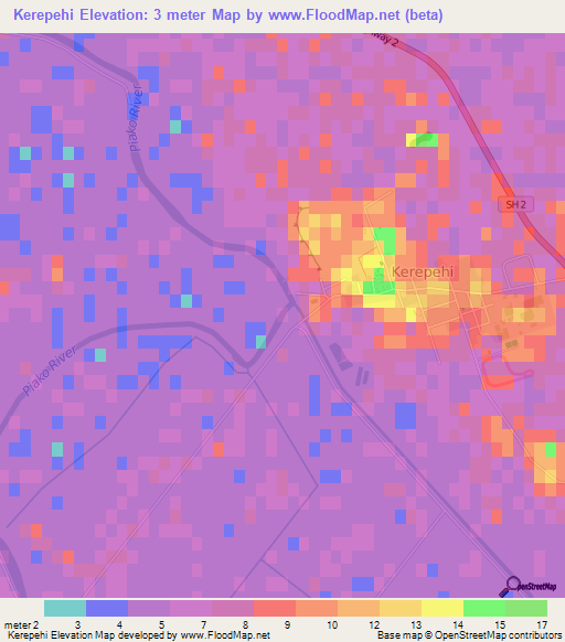 Kerepehi,New Zealand Elevation Map