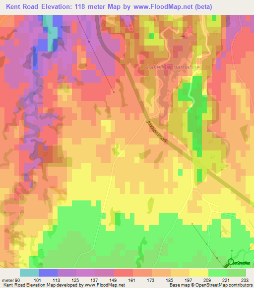 Kent Road,New Zealand Elevation Map