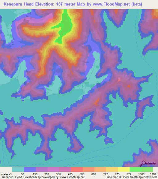 Kenepuru Head,New Zealand Elevation Map