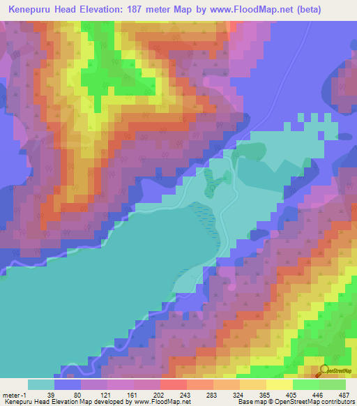 Kenepuru Head,New Zealand Elevation Map