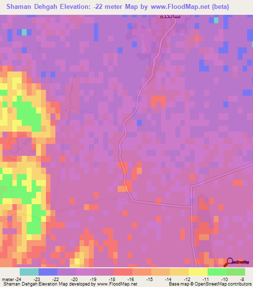 Shaman Dehgah,Iran Elevation Map