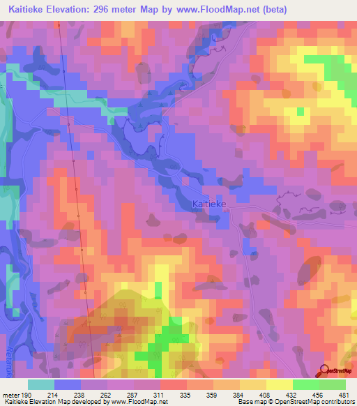 Kaitieke,New Zealand Elevation Map