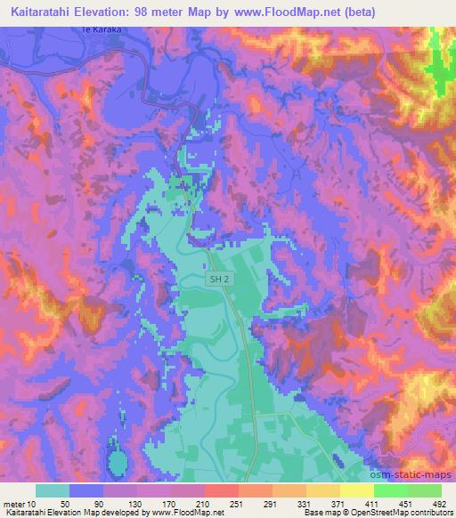 Kaitaratahi,New Zealand Elevation Map