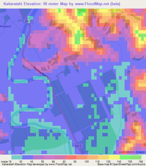 Kaitaratahi,New Zealand Elevation Map