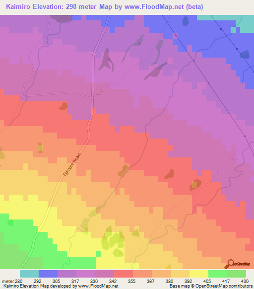 Kaimiro,New Zealand Elevation Map