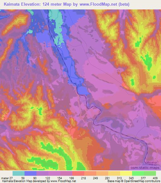 Kaimata,New Zealand Elevation Map