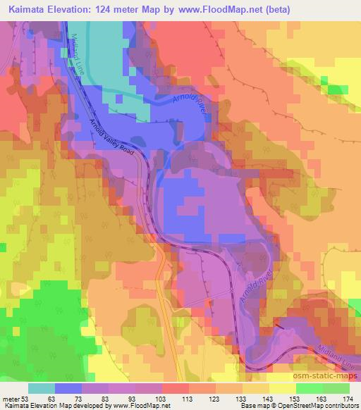Kaimata,New Zealand Elevation Map