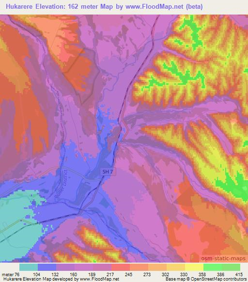 Hukarere,New Zealand Elevation Map