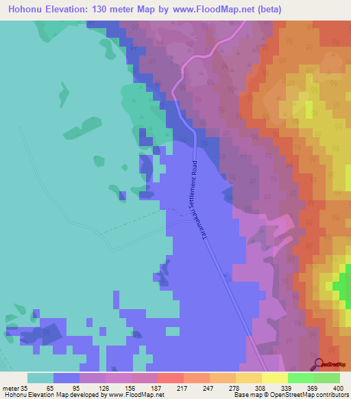 Hohonu,New Zealand Elevation Map