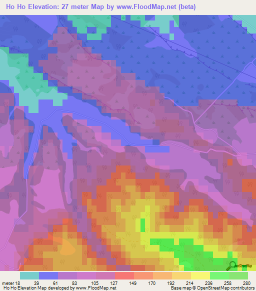 Ho Ho,New Zealand Elevation Map