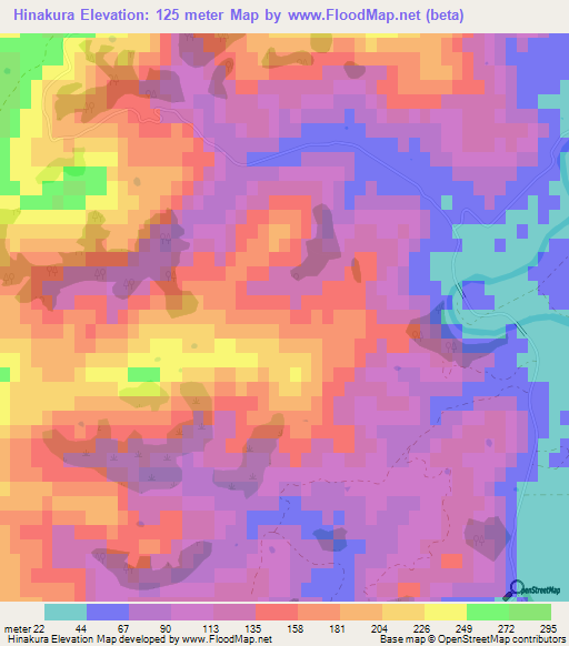 Hinakura,New Zealand Elevation Map