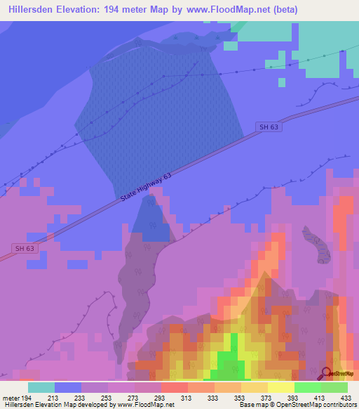 Hillersden,New Zealand Elevation Map
