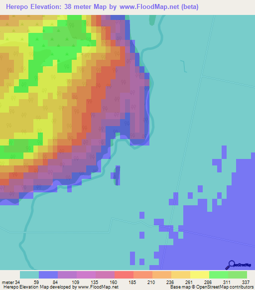 Herepo,New Zealand Elevation Map