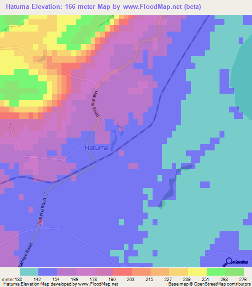 Hatuma,New Zealand Elevation Map