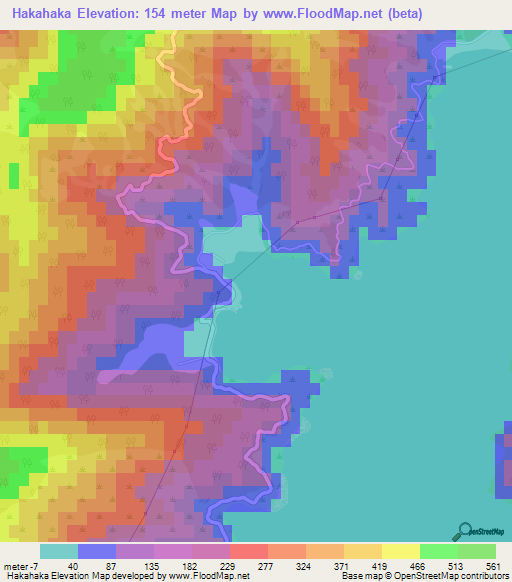 Hakahaka,New Zealand Elevation Map