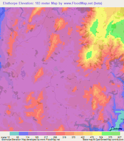 Elsthorpe,New Zealand Elevation Map