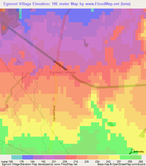 Egmont Village,New Zealand Elevation Map