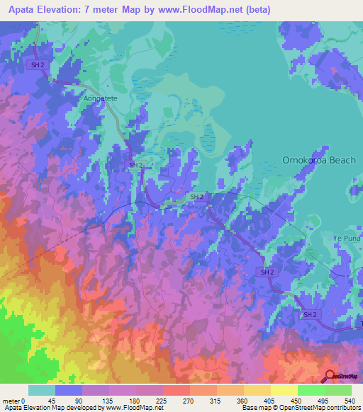 Apata,New Zealand Elevation Map