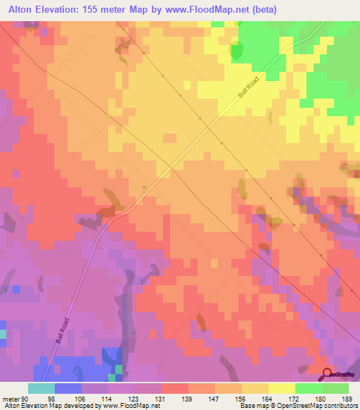 Alton,New Zealand Elevation Map