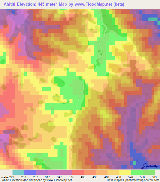 Ahititi,New Zealand Elevation Map