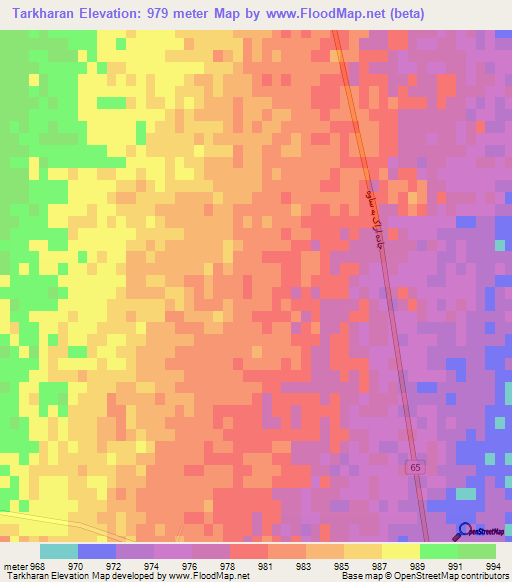 Tarkharan,Iran Elevation Map