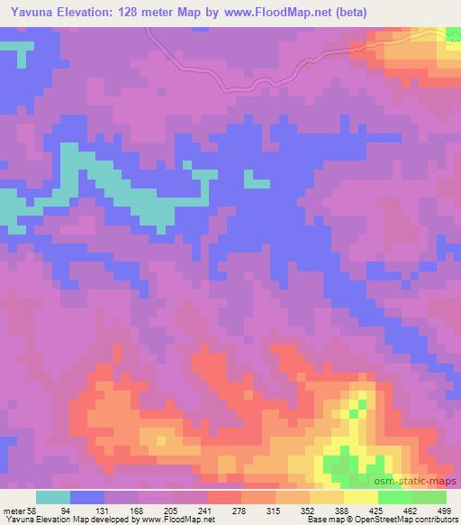 Yavuna,Fiji Elevation Map