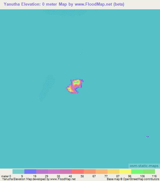 Yanutha,Fiji Elevation Map