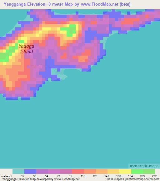 Yangganga,Fiji Elevation Map