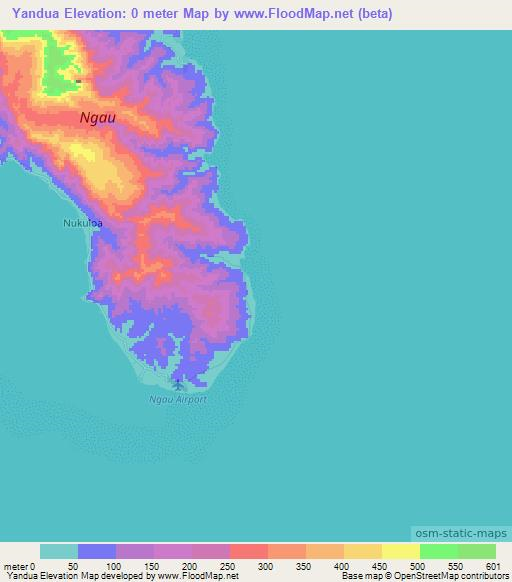 Yandua,Fiji Elevation Map