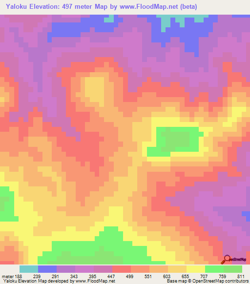 Yaloku,Fiji Elevation Map
