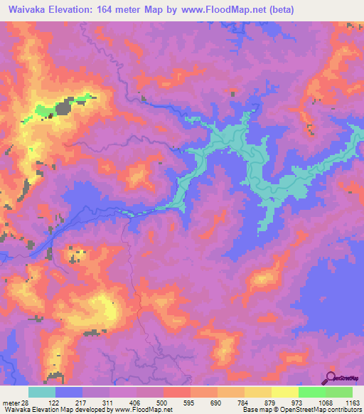 Waivaka,Fiji Elevation Map
