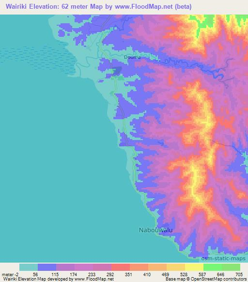 Wairiki,Fiji Elevation Map