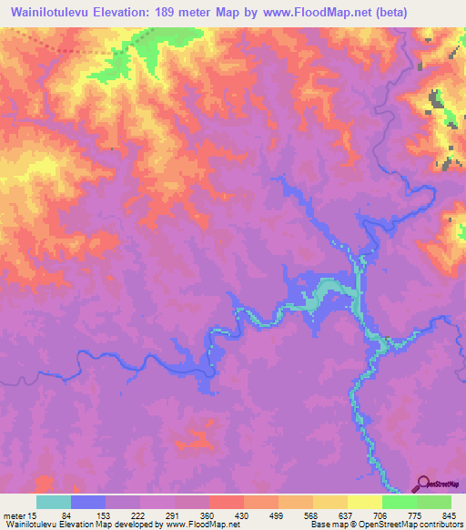 Wainilotulevu,Fiji Elevation Map