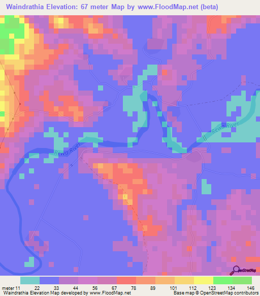 Waindrathia,Fiji Elevation Map