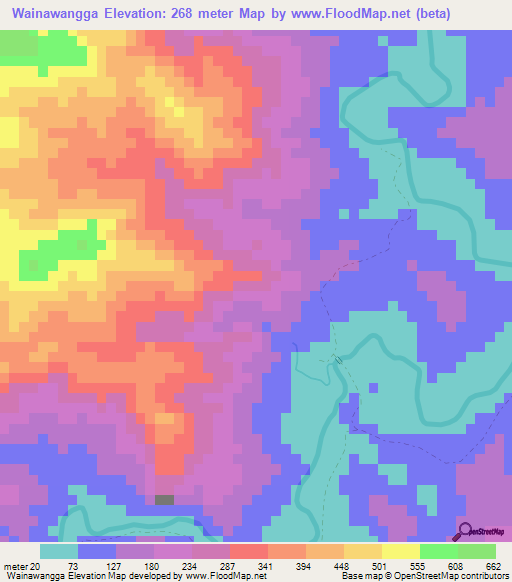 Wainawangga,Fiji Elevation Map