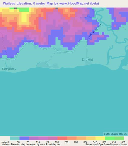 Wailevu,Fiji Elevation Map