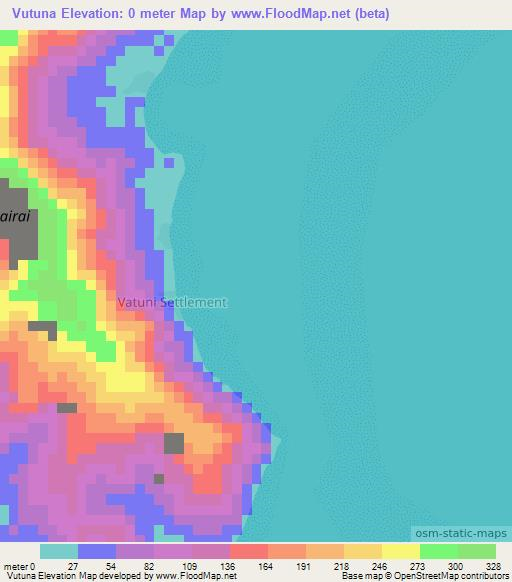 Vutuna,Fiji Elevation Map