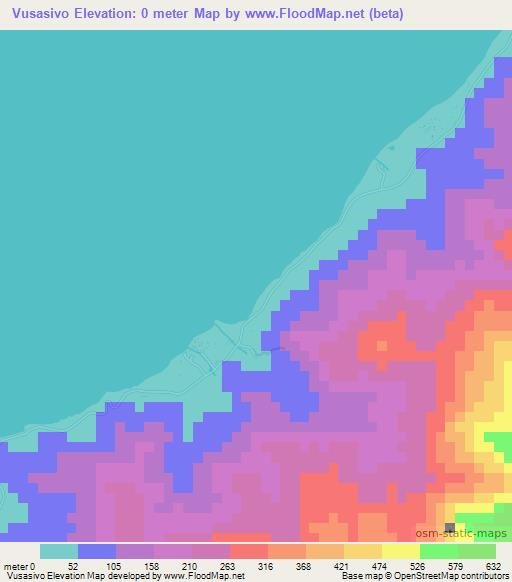 Vusasivo,Fiji Elevation Map