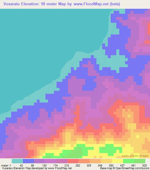 Vusaratu,Fiji Elevation Map