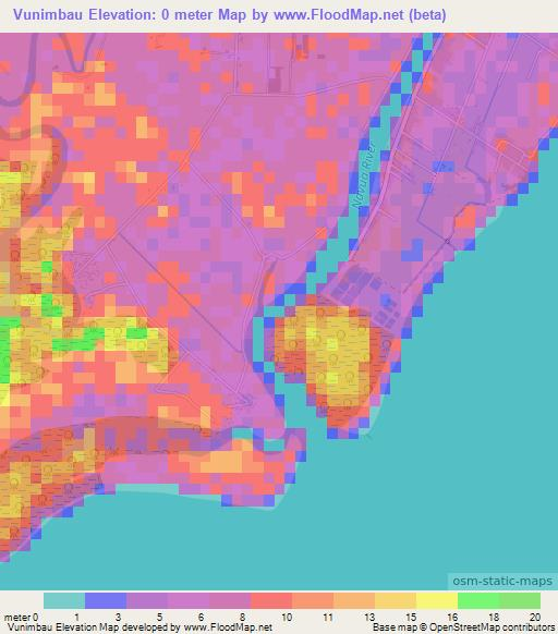 Vunimbau,Fiji Elevation Map