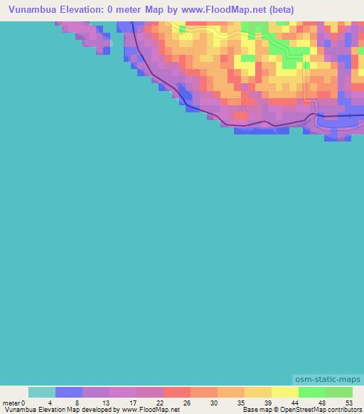 Vunambua,Fiji Elevation Map