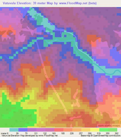 Vatuvula,Fiji Elevation Map