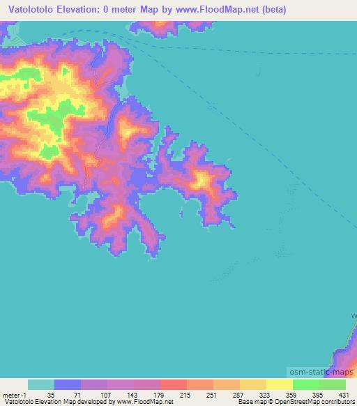 Vatolotolo,Fiji Elevation Map