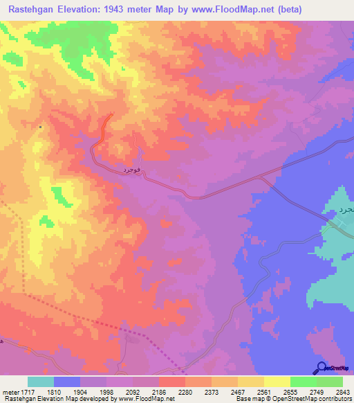 Rastehgan,Iran Elevation Map