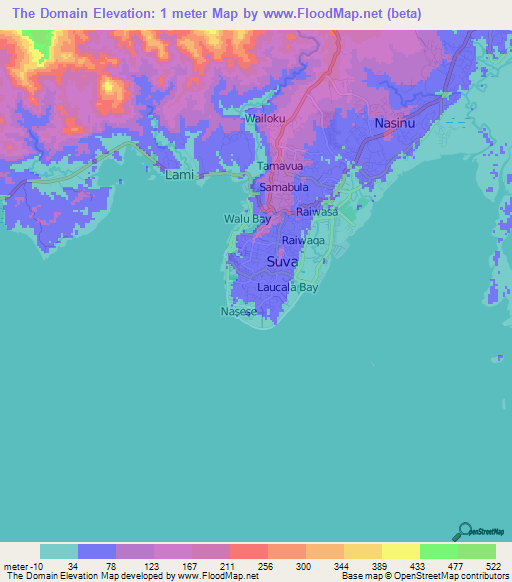 The Domain,Fiji Elevation Map