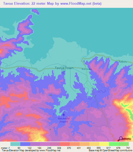 Tavua,Fiji Elevation Map