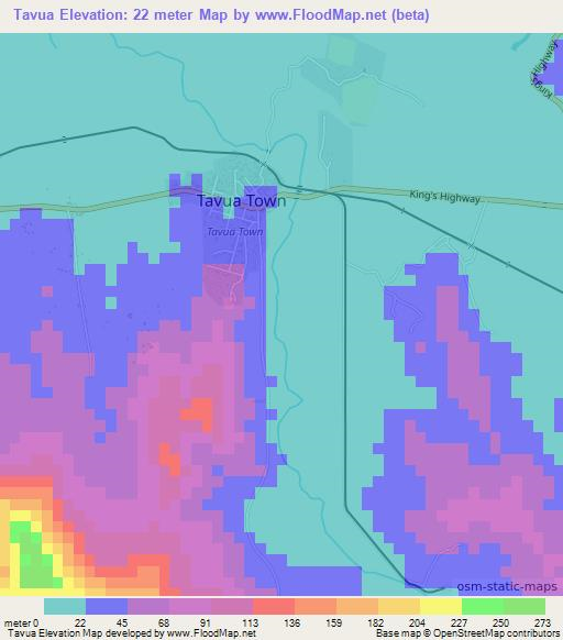 Tavua,Fiji Elevation Map